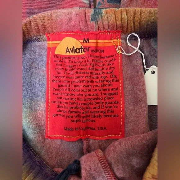 NWT Aviator Nation Hand Dyed Sweatpants - Picture 4 of 4